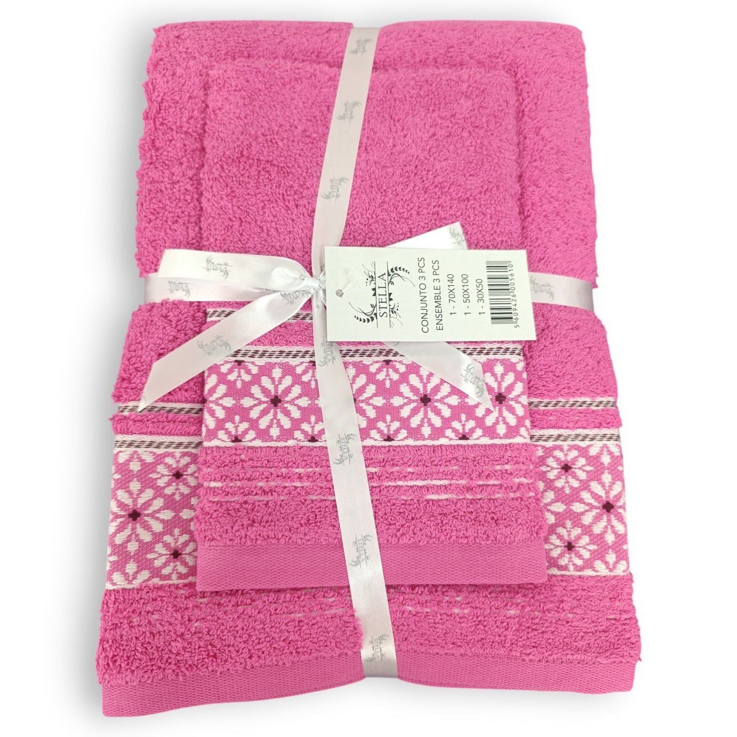 Conjunto de Banho 3 Toalhas 100% Algodão – Fabricado em Portugal