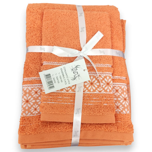 Conjunto de Banho 3 Toalhas 100% Algodão – Fabricado em Portugal