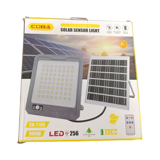Foco Solar LED 800W COBA com Painel Solar e Comando – Iluminação Exterior Potente