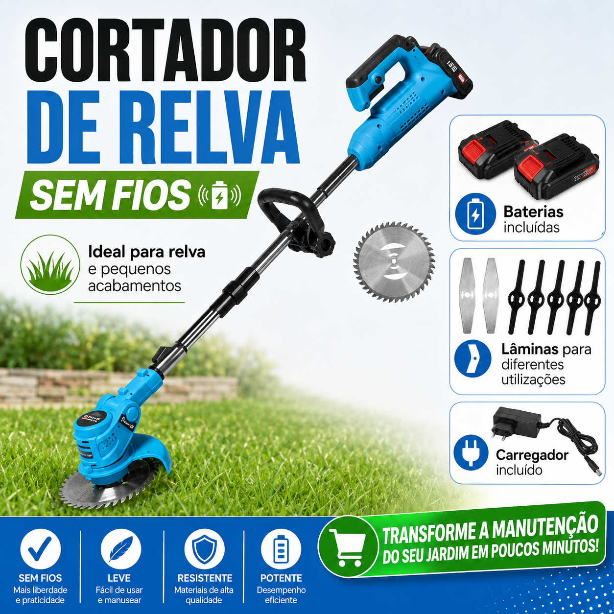 Cortador De Relva Sem Fios