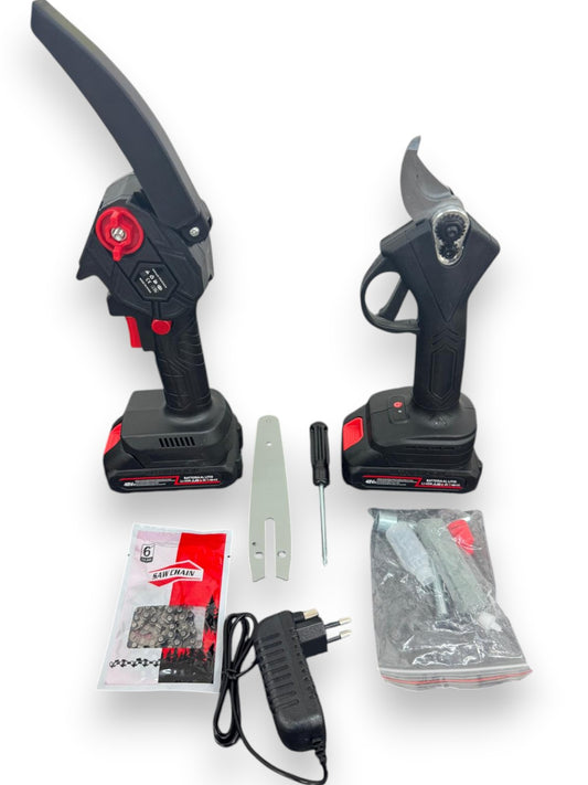 Kit Tesoura de Poda + Mini Serra 6” – Corte Rápido e Sem Esforço